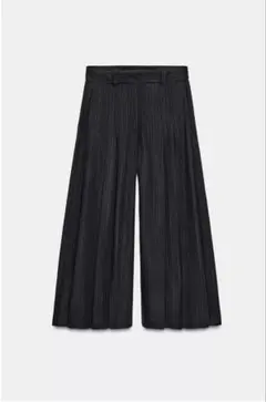 ZARAストライプ柄ワイドレッグパンツ　新品未使用　S（7〜9号）