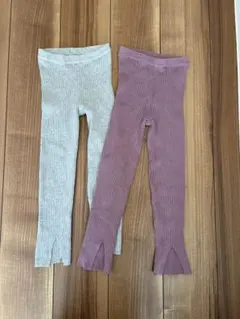 リブ編みレギンス2点セット 120サイズ