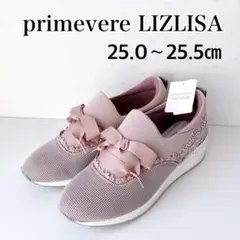 新品✨ プリムヴェール リズリサ 厚底スニーカー　ピンク　レース　リボンLL