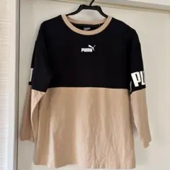 【PUMA】七部袖Tシャツ ブラック・ベージュ。レディースジュニア