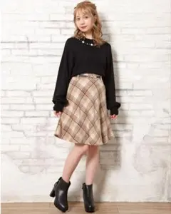 INGNI チェック柄フレア スカート M