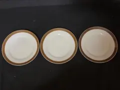 ノリタケ プレート3枚セット 17cm 茶縁