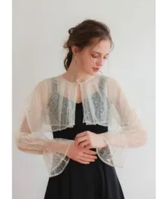 7★新品★訳ありformforma カーディガンスクエアデザインレースボレロ M