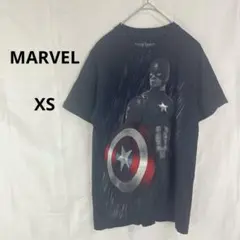 MARVEL◇マーベル　半袖Tシャツ　ブラック　黒【XS】キャプテンアメリカ