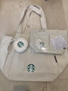 2025 未使用　スタバ　トートバッグ　バックインバック　クリアポーチ