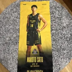 群馬クレインサンダーズ　#14 佐藤誠人　タペストリー型タオル