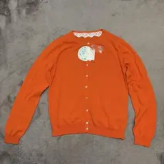 アースミュージック&エコロジー　UVウォッシャブルカーディガン　M オレンジ