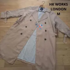新品 HK WORKS LONDON ダブルブレストトレンチコート キャメル M