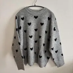 美品 イーザッカマニアストアーズ ハート柄ニット