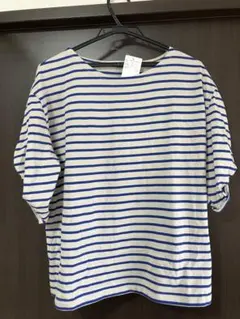 サマンサモスモスブルー　ツイストスリーブTシャツ ブルー