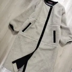 Ms Lawrence フリースジャケット アイボリー・ブラック ロングコート