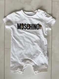 MOSCHINO BABY ロンパース 半袖 3-6m 白　テディベア ロゴのサムネイル