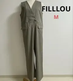FILLLOU サロペット オールインワン ダブルボタン ノースリーブ M