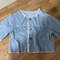 ライトブルー 半袖デニムジャケット