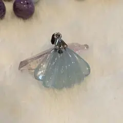 アクアマリン　シェル　ペンダントトップ　シルバー925 413
