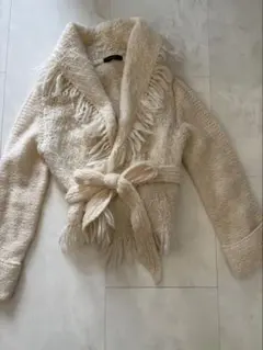 UNITED ARROWS ウール100% ニット カーディガン ガウン 上着のサムネイル