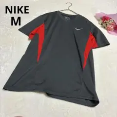 Nike ナイキ ドライフィットスポーツウェアTシャツ グレーブラック レッドM