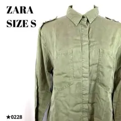 ZARA ザラ カーキ シャツ ジャケット オリーブグリーン 美品 0228★