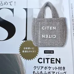 オトナミューズ　３月号付録　クリアポケット付きもふもふボアバッグ