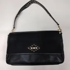 ROSEBUD黒レザーショルダーバッグ スタッズ付きのサムネイル