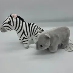 シマウマ サイ ぬいぐるみ 2点セット