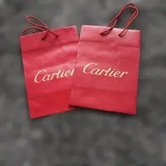 Cartier 赤 ショッパー袋 中型 2個セット