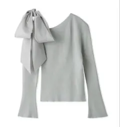 SNIDEL リボン付きオフショルダー長袖ニット