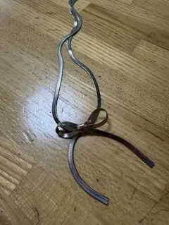 ヴィンテージ リボン　チョーカー　蝶々結び　スネークボーンチェーン　ネックレス