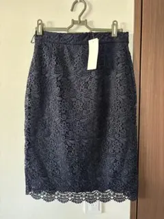 【新品未使用】ユニクロ UNIQLO レーススカート【M】ネイビー