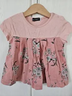 べべ　BeBe　Tシャツ　女の子　ピンク　花柄　半袖　90