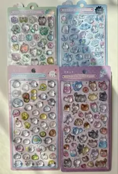 イオン限定ボンボンドロップシール　きゃっと　ばーど　オリジナルねこねこ　みずいろ