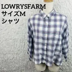 LOWRYSFARM ローリーズファームチェック柄 五分袖シャツ ホワイト系のサムネイル