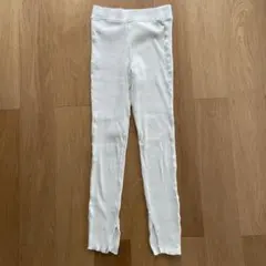 GU コットンリブレギンス　リブパンツ　XS アイボリー