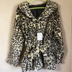 新品タグ付　Richゴージャスファーヒョウ柄コート　F