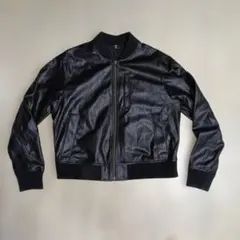 GU フェイクレザー ジャケット ブラック Mサイズのサムネイル