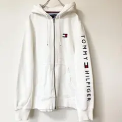 TOMMY HILFIGER フルジップパーカー M ホワイト