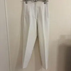ZARA ホワイト ハイウエスト　センターラインパンツ　テーパードパンツ
