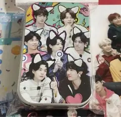 BTS オールメンバー 缶ケース&フォト 韓国製作者様 ステッカー メモ