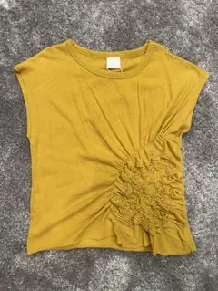 ZARA コットンリネン Tシャツ 148cm オークル