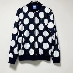 adidas ドット柄ジャージ ネイビー/ホワイト