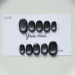 ネイルチップ　マグネットネイル　ブラック　推し活　キラキラ　ワンカラー　y2k