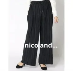 美品✨nico and...プリーツ　ワイドパンツ　イージーパンツ　黒　L