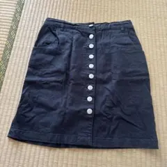 60 フロントボタン ミニスカート ブラックのサムネイル