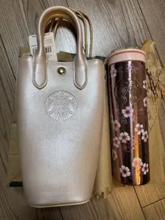 スタバ　SAKURA2026 ステンレスボトルメタリック、ショルダーバッグ