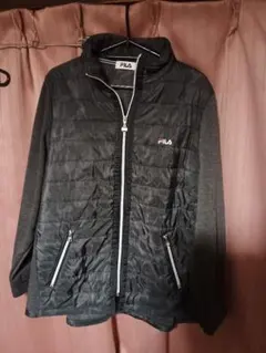 FILA 裏地フリーススウェットジャケット ブラック/グレー