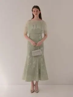 チュールフリルボレロペイントマーメイドワンピースドレス結婚式二次会成人式