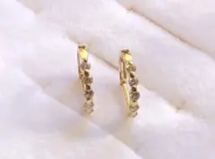 K18YGダイヤモンドピアス