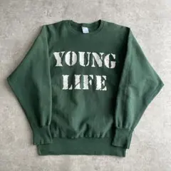 レアカラー90sチャンピオンYOUNG LIFEリバースウィーブUSA製L