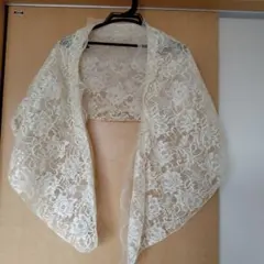 レースショール ボレロ風 ホワイト　結婚式披露宴パーティー用