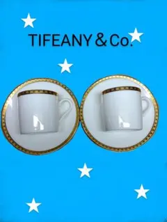 【新品】TIFFANY&Co.ティファニー　ゴールドバンド　ペアカップ＆ソーサー